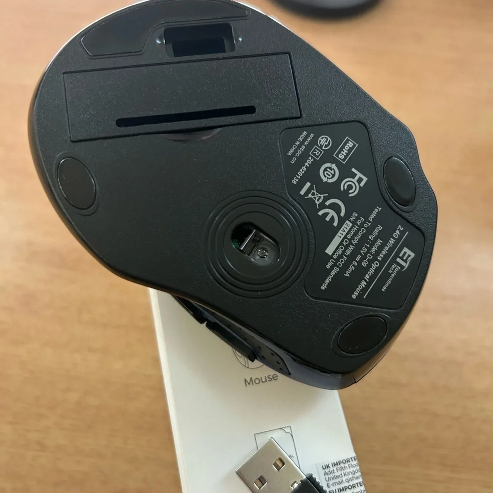Ergonomic Black Wireless Mouse with Model D-09 - Picture 7 of 7